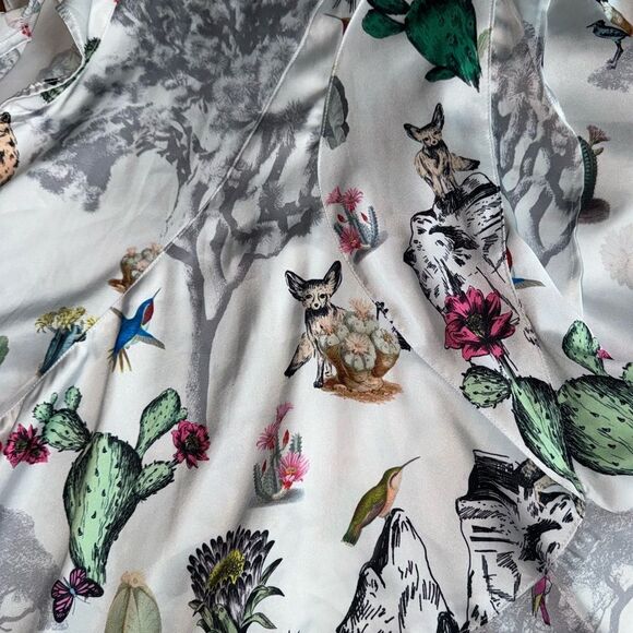 KOCH The Erica Top Satin Rare Print Blouse - Size Small - Picture 6 of 6